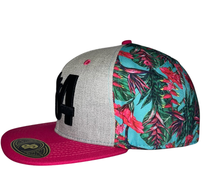 604 Pink Florescent Plant Snapback