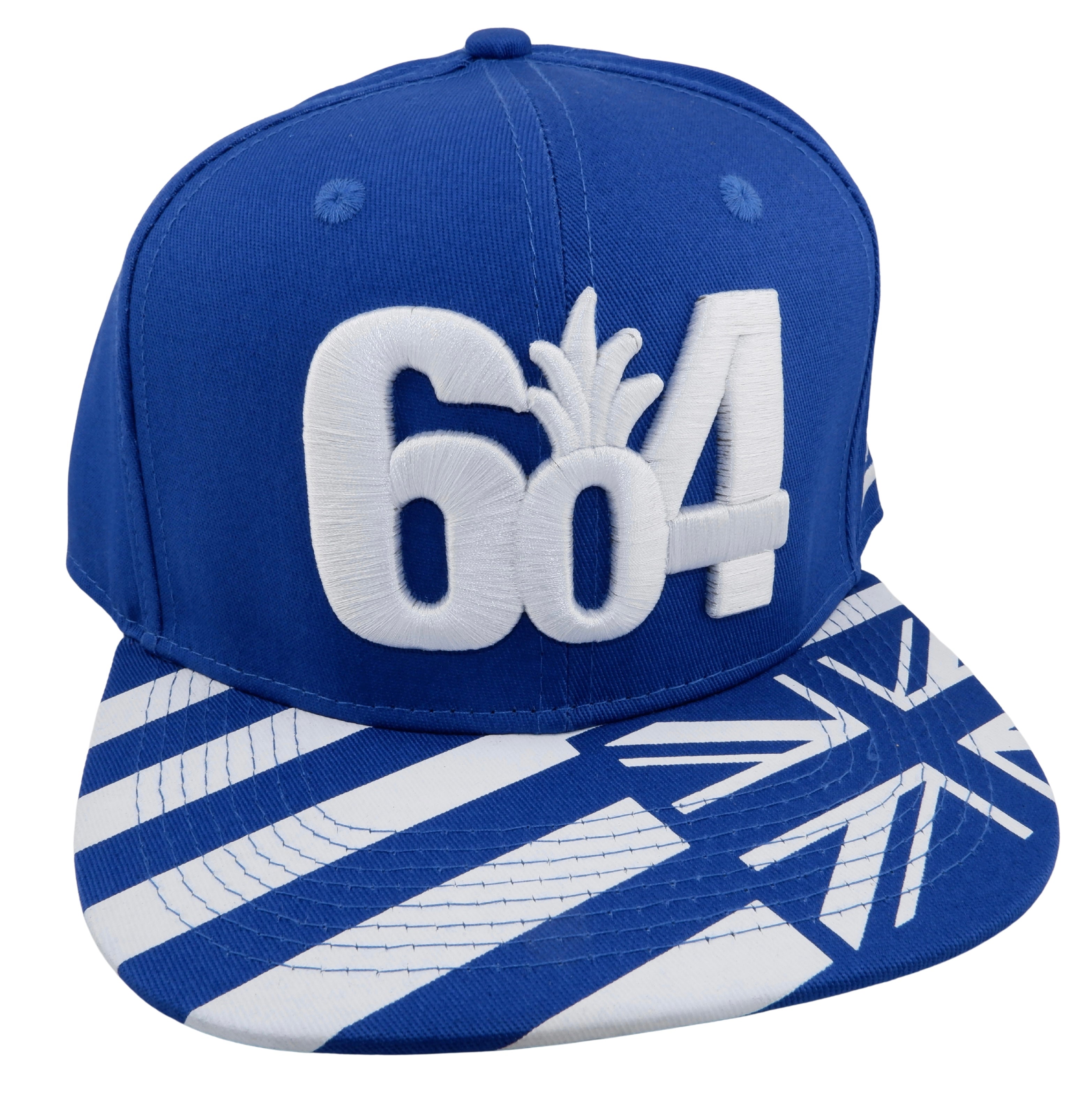 Blue/White Hawaiian Flag Flat Snapback