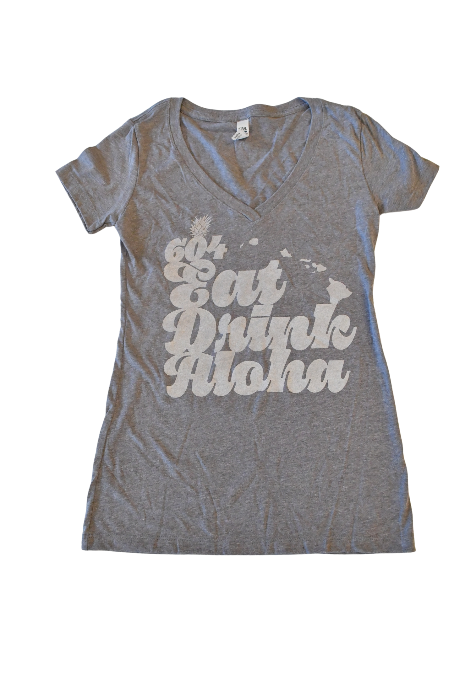 Grey/White Eat Drink Aloha Women's Tee