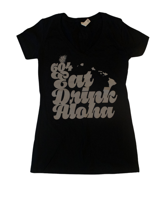 Black/Grey Eat Drink Aloha Women's Tee