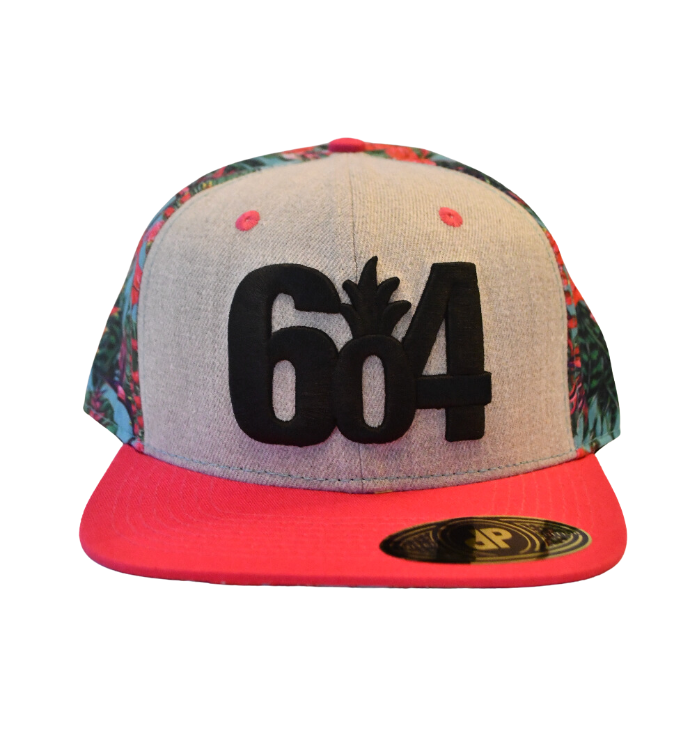 604 Pink Florescent Plant Snapback